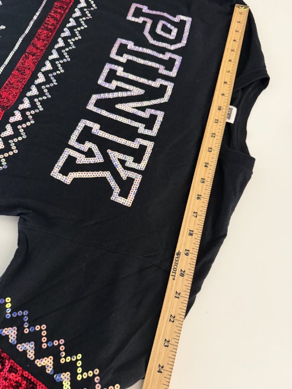 Victoria's Secret PINK Long Sleeve Holiday Bling Campus Tee - Picture 6 of 10